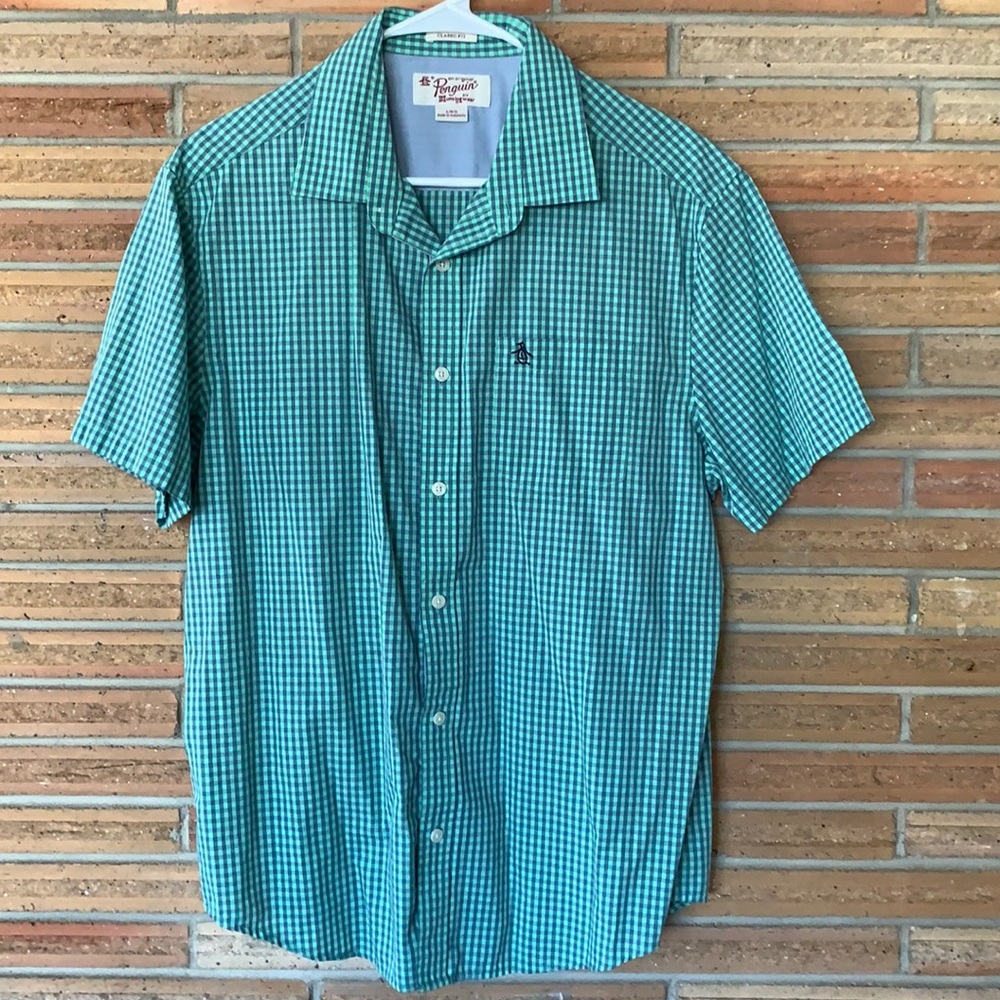 Men large Penguin by Munsingwear gingham shirt.